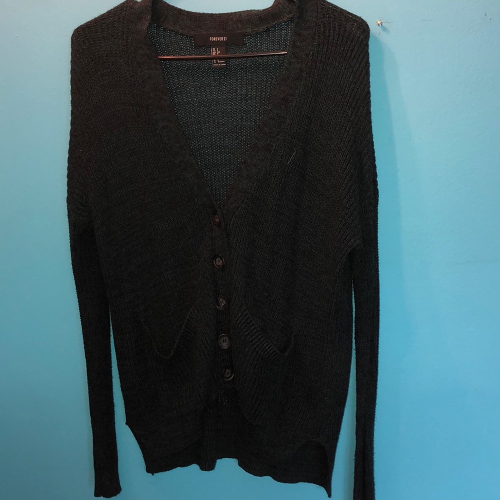 Mixed army green/black cardigan